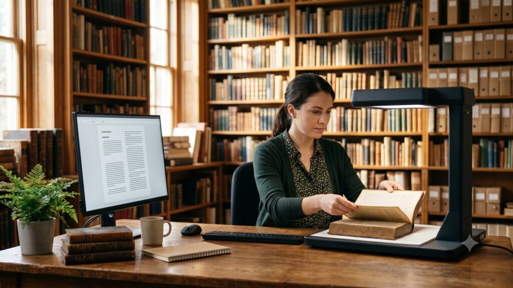 Современное рабочее пространство с электронной книгой и ноутбуком в теплом естественном освещении